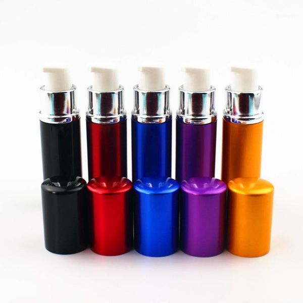

1pc 10ml lotion bottle refillable metal atomizer perfume airless lotion pump bottle travel glass empty1