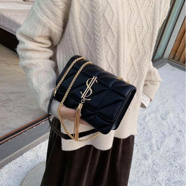 

woman shoulder bag designer brand small crossbody bags for women pu leather chains tassel women purses and handbags female 2020