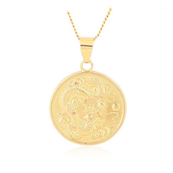 

2020 lucky amulet classic animal jewelry dragon flame thin chain gold color pendant necklace mascot ornaments1, Silver