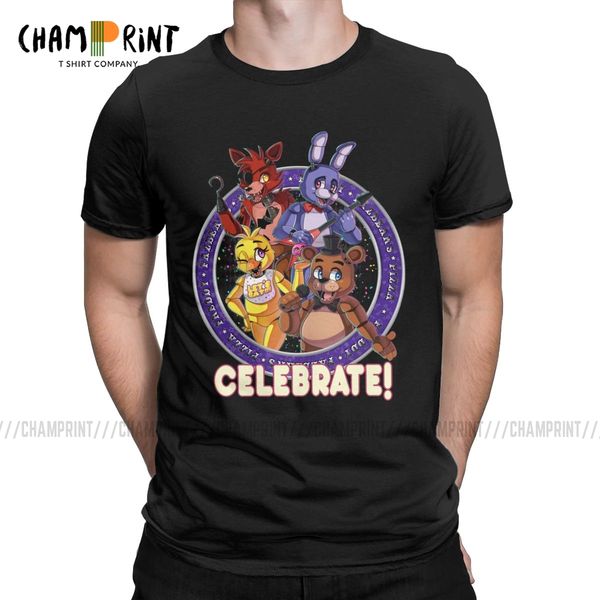 

sport five nights at freddy's celebrate men's t shirts creative tee shirt short sleeve round collar t-shirt new arrival