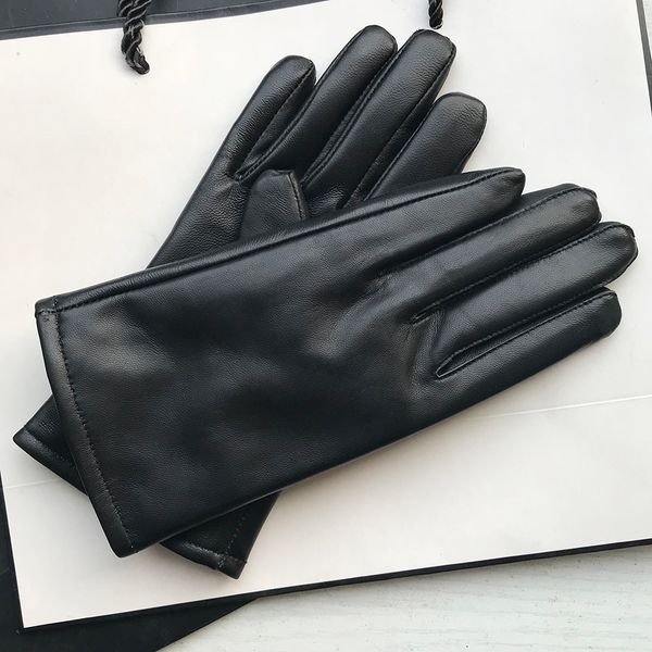

classic real women sheepskin genuine leather autumn winter warm gloves female full finger, Blue;gray