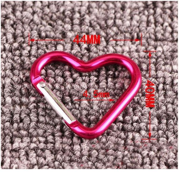 

outdoor water bottle hanging buckle aluminum carabiner heart-shape key chain clip keyring hook hiking camp tool (rando bbybba