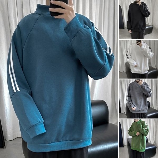 

2020 pullover sweatersweaternew men's sweater casual long sleeve coat korean fashion velvet sweater men's pullover round neck myxf, Black
