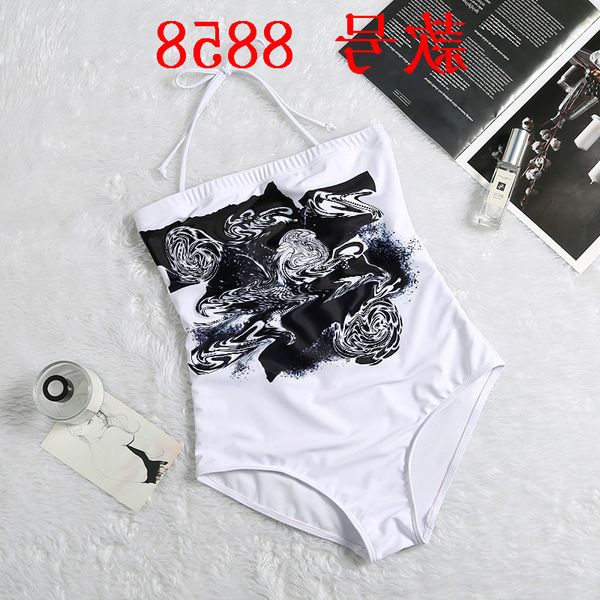 

2020 new letter quality sweet printed white bikini swimsuit
