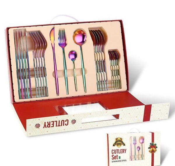 

merry christmas tableware set 24 pieces christmas gifts dinnerware knife fork spoon set tableware cutlery christmas jllqis lajiaoyard