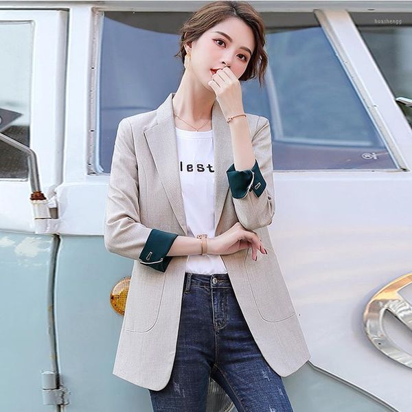 

large size women's small suit jacket women's new casual jacket autumn korean style suit high-quality office blazer1, White;black