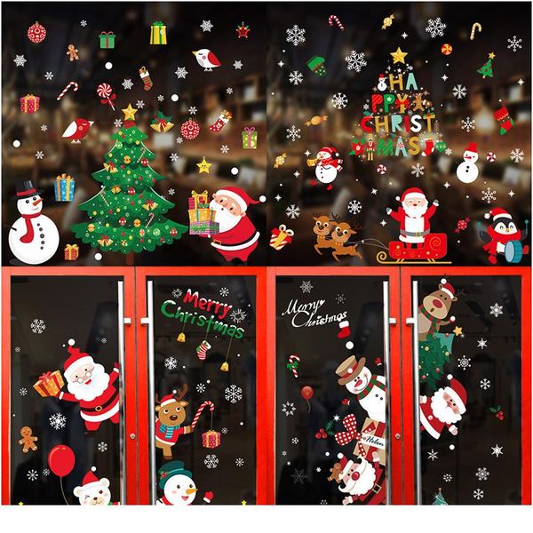 

merry christmas stickers santa claus deer xmas tree frozens snowflake wall window stickers ornaments navidad 2021 new ye wmtgwk