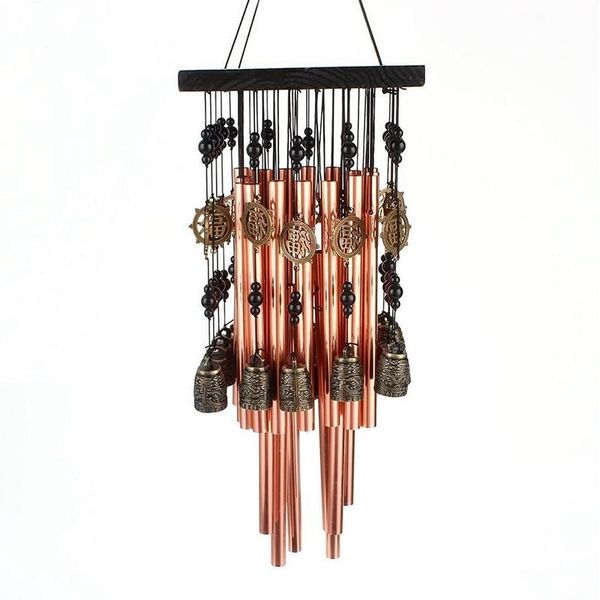 

outdoor indoor metal tube wind chime with copper bell large windchimes for patio garden terrace decoration 80cm