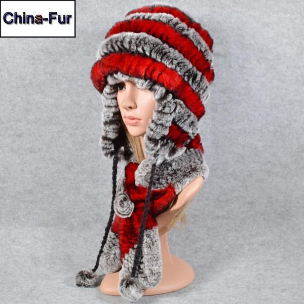 

women winter outdoor 2 pieces sets real rex fur hat scarf rex fur cap scarves natural neckerchief hats1, Blue;gray