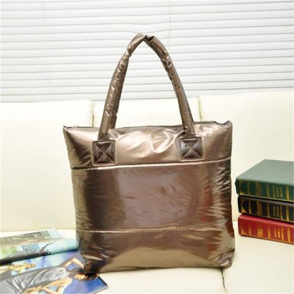

selling boutique ladies handbags fashion space cotton glossy cotton bag casual down jacket bag winter wild lady space