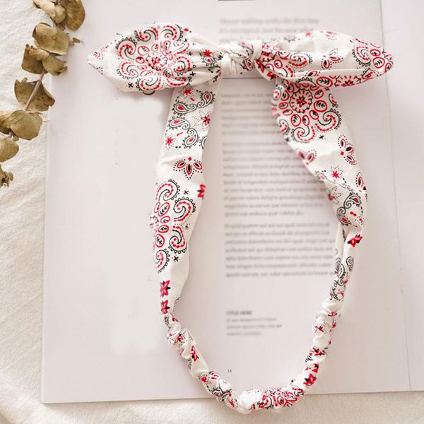 

summer women knotted hair band headband cute rabbit ears floral print headband turban vintage female ponytail hair accessories q bbydrm