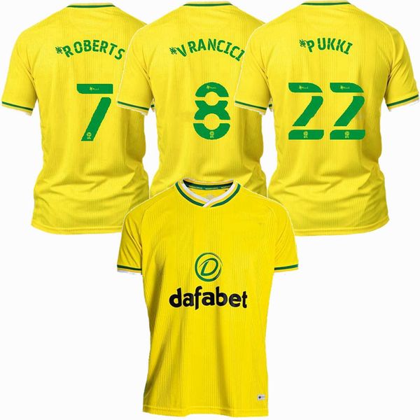 

2020 2021 norwich city soccer jerseys pukki footy vrancici roberts 20 21 home football shirt s-2xl, Black;yellow