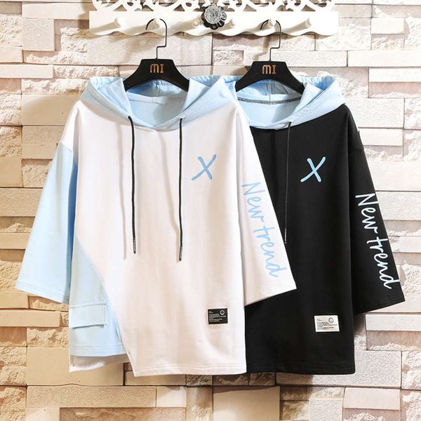 

7 winter 2020 large / 4 fall sleeve hooded for fat men's loose coat sweater, Gray