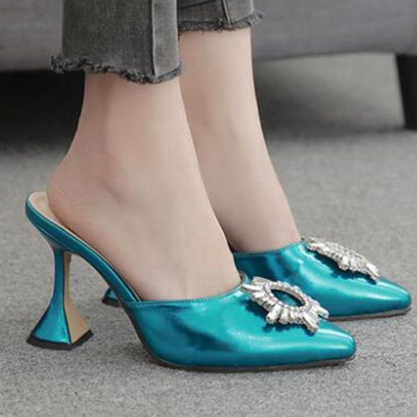 

slippers summer sunflower crystal wine glass and pointed high-heeled fine-heeled sandals for women women's sh115, Black