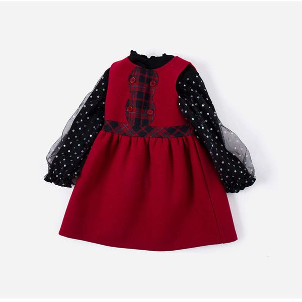 

skirt spring 2021 new woollen vt children's plaid contrast girl's drs, Red;yellow