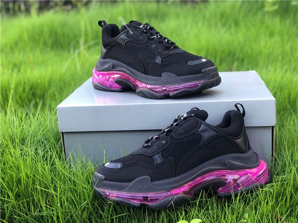 

authentic new air cushion lovers basketball shoes, black and purple color men's and women's outdoor sports shoes, full size shippi