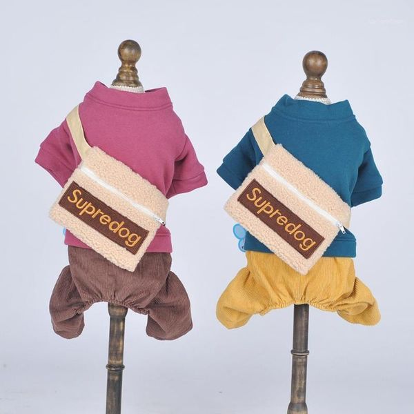 

new dog cat jumpsuit hoodie backpack design pet puppy coat jacket autumn clothes outfit 5 sizes 2 colours1