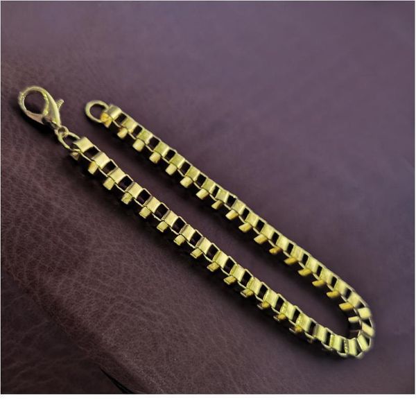 

gold color box chain bracelets for women charm bracelet link bracelets & bangles go wmtyas, Black