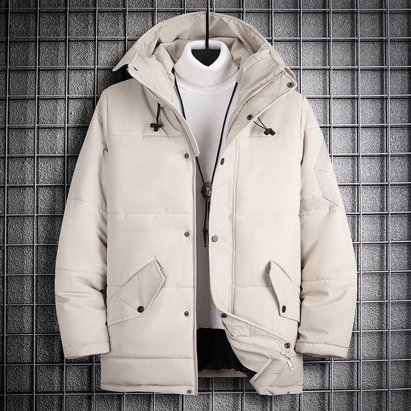 

2021 new korean winter style mens fashion coat hooded jacket autumn warm cotton padded plus size 7xl zu9q, Black