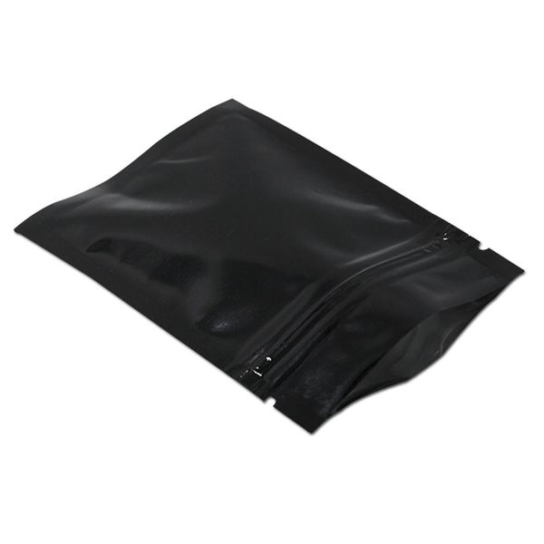 

200pcs glossy black aluminum foil zip lock snack retail storage packaging bag heat seal mylar food nuts ziplock packing bags h bbyfeh
