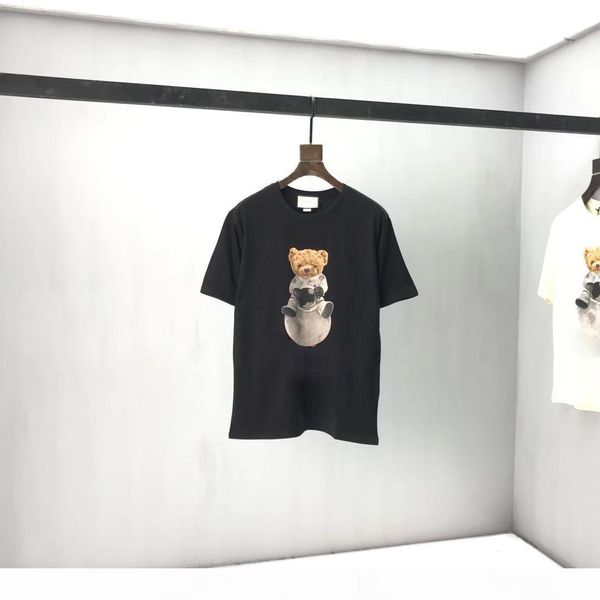 

2020ss spring and summer new high grade cotton printing short sleeve round neck panel t-shirt size: m--xl-xxl-xxxl color: black white q17a, Black;brown