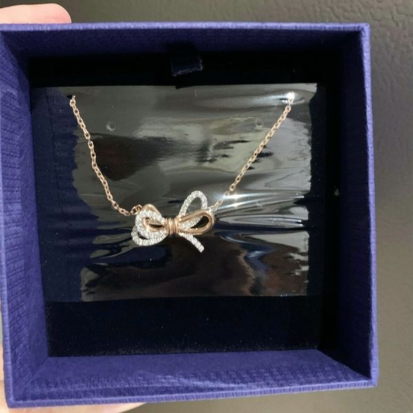 

luxury jewelry chain necklace classic fashion designer necklace for women men lifelong bow pendant sets birthday gifts 5440636, Silver