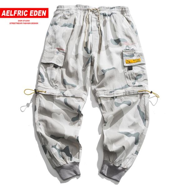 

aelfric eden casual jeans multi pockets patchwork fashion streetwear loose cargo pants harajuku oversized trousers men joggers, Blue