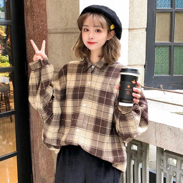 

women's blouses & shirts 2021 korean version college style inside long-sleeved shirt harbor wind retro harajuku turn-down collar women, White