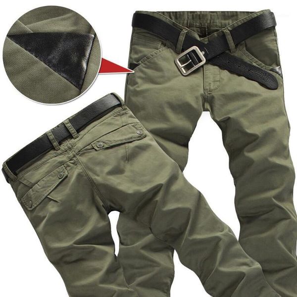 

mens winter pants cargo pants casual pockets fur trouser plus size 28-38 fashion loose baggy joger worker male1, Black