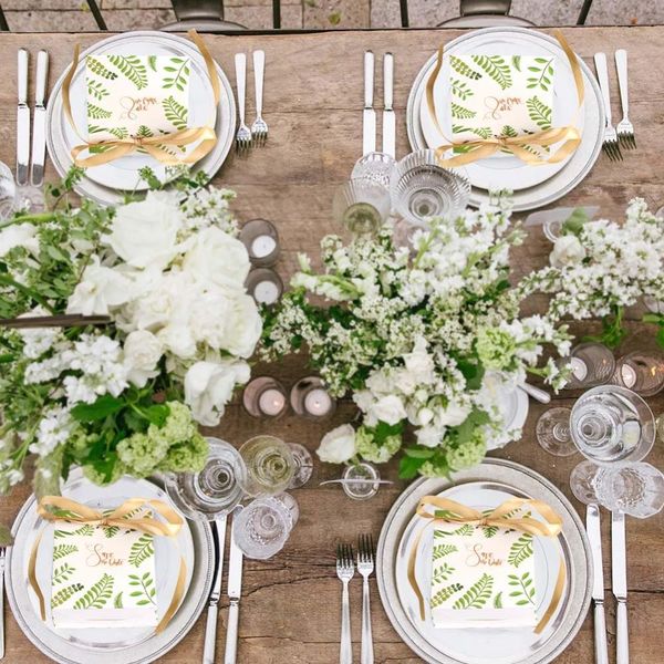 

ourwarm 10pcs greenery wedding leaf gift bags paper candy boxes satin ribbon gold color print birthday wedding party decoration wmtjoe