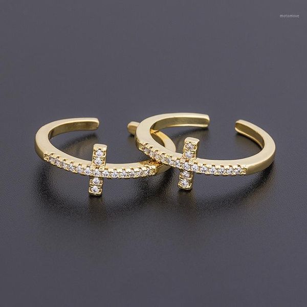 

cluster rings cross star moon rings12 styles bohemia rainbow cubic zircon women copper jewelry adjustable wedding party gifts1, Golden;silver