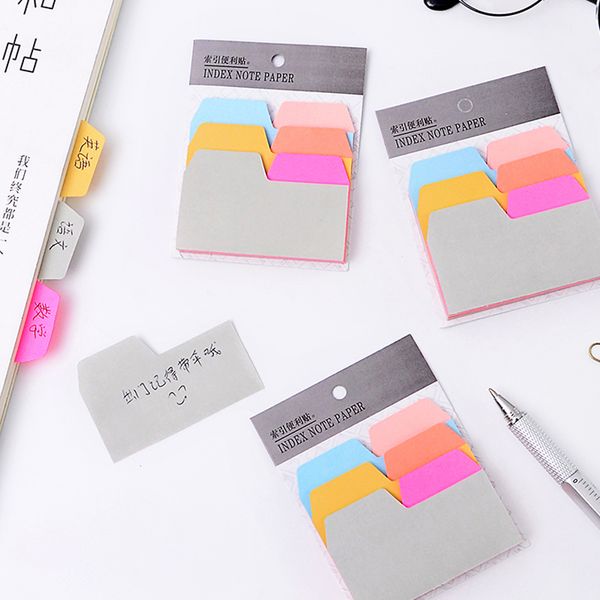 

6 Colors 90 Sheets Writable Index Note Paper Sticky Notes Memo Pad Stationery Office Accessory School Supplies