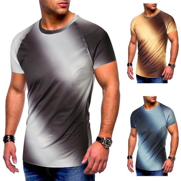 

tshirts casual crew neck slim tshirts mens clothing mens summer tshirts designer gradient color short sleeve, White;black