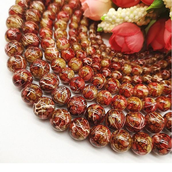 

wholesale 4/6/8/10mm pull white silk glass beads loose spacer beads painted charm for jewellery making diy bracelet&neck jllqrq