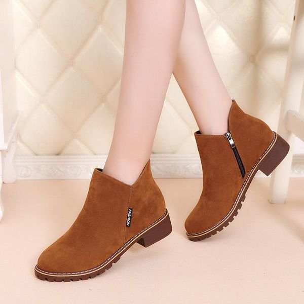 

women shoes 2020 retro style boots winter 2020 chunky casual shoe for woman waterproof women boots botas mujer, Black