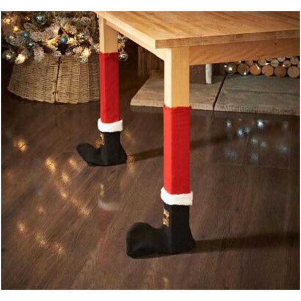 

new design 4pcs /set santa claus leg chair foot covers lovely table decor christmas home decorations funny chr jllzhl mx_home