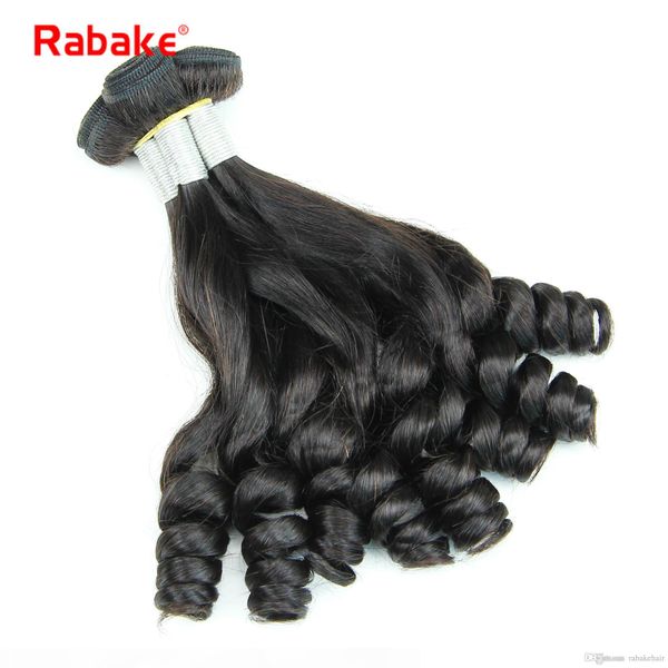 

remy aunty funmi human hair bundles rabake brazilian 3 or 4 bundles cuticle aligned romance bouncy curls hair weave extensions de cabello, Black