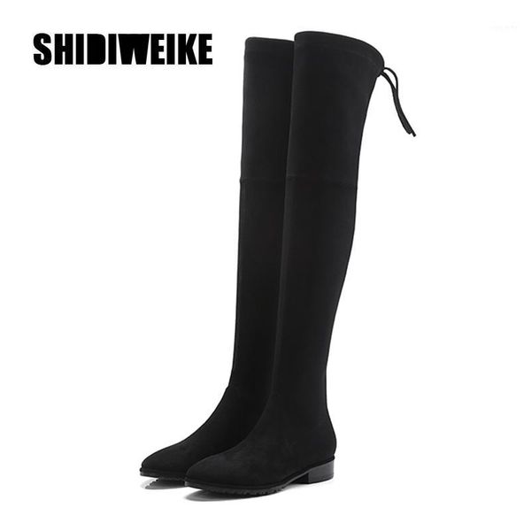 

faux suede slim over the knee boots winter women boots thigh high female high heel shoes woman v5381, Black