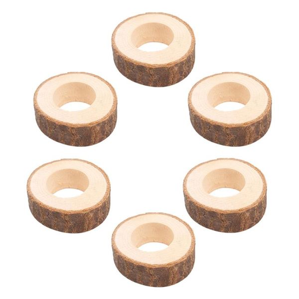

6pcs creative wooden napkin rings decorative napkin holders serviette buckles for wedding banquet dinner party