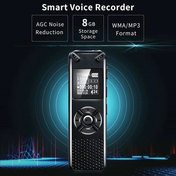 FreeShipping Registratore vocale digitale intelligente professionale Registratore audio portatile nascosto con audio HD Registratore vocale Dittafono MP3