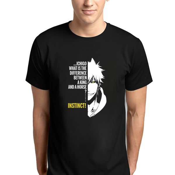 

bleach ichigo hollow quote лето сыпучие мужчины футболка с коротким рукавом повседневная мужская тенниска o-neck tee рубашки спорта с капюшо