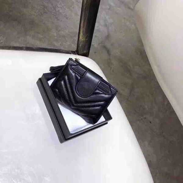 

fashion women simple short bifold wallets plain lady wallet purses multi-function card holders with box, Red;black