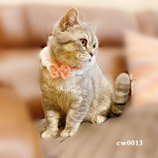 

handmade wool knitting cat bow pet collar cat cat dog handmade neck cute fairy accessories wholesale and retail cw0013