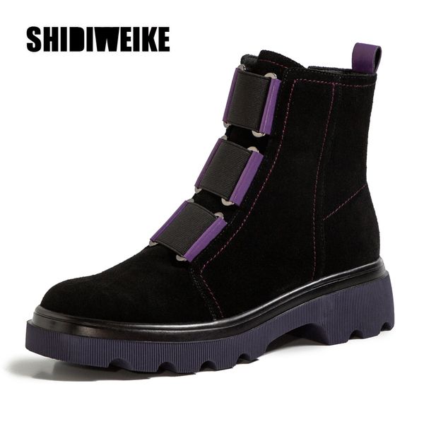 

boots 2021 autumn shoes women plush snow ankle heel fashion women's woman size 34-40 botas pink v263, Black