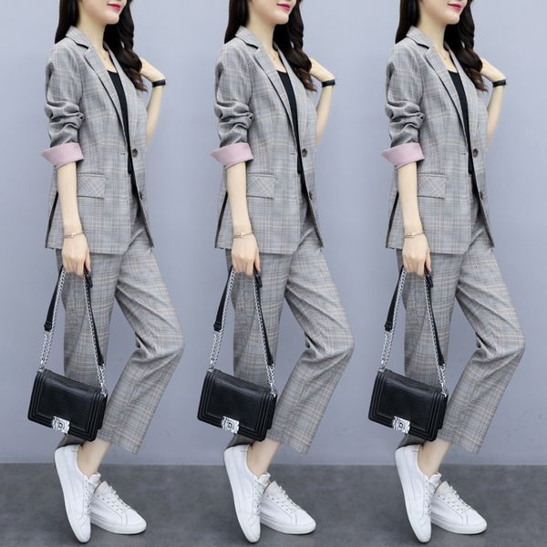 

women with korean plaid pants lady of the office tuesdays conjunct body bag femme two deux jaquette business 99y0, White;black