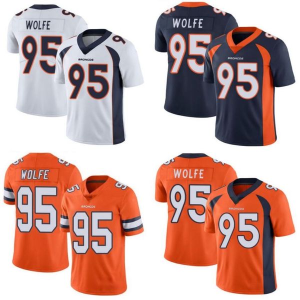 

дент бронкос мужчины # 95 дерек вольф женщины молодежь nfl limited arch jersey, Black;red