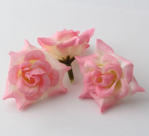 

100pcs pink crimping rose flower head wedding silk flower decoration flower wmttdo dayupshop