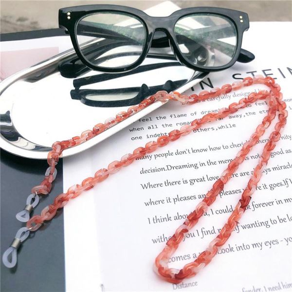 

2020 resin multi color eyeglasses chain acrylic acetate leopard chain simple retro non slip lanyard chain sunglasses accessories h qylloe