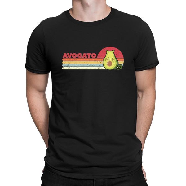 

avogato retro cat avocado cinco de mayo design personalized cute letters cool round neck short sleeve breathable sweatshirt hoodie t shirt