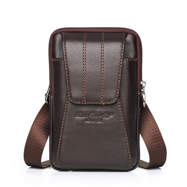 

new 6 inch mini bag small messenger bag genuine leather mobile phone luxury handbags men bags designer shoulder